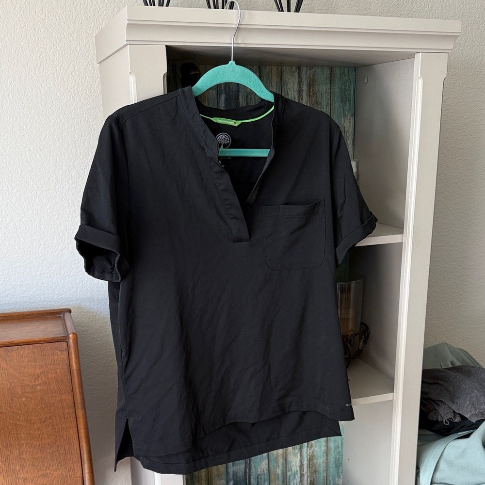 Healing Hands Black Scrub top